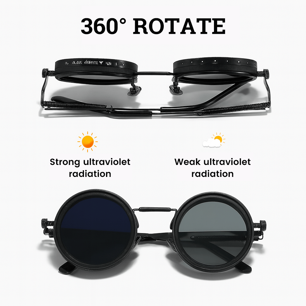 🔥Last Day Discount 49% Off🔥Adjustable Tint Rounded Polarized Lenses Retro Sunglasses
