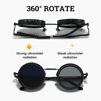 🔥Last Day Discount 49% Off🔥Adjustable Tint Rounded Polarized Lenses Retro Sunglasses