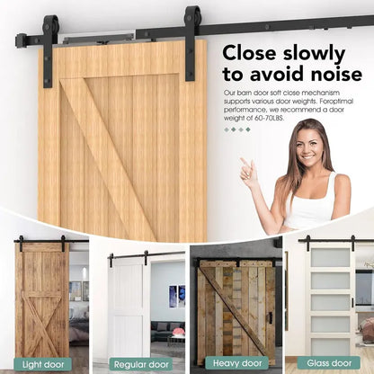 2-Pack Barn Door Soft Close Kit – Hidden Track-Mounted Damper for 88–132 lb Sliding Barn Doors
