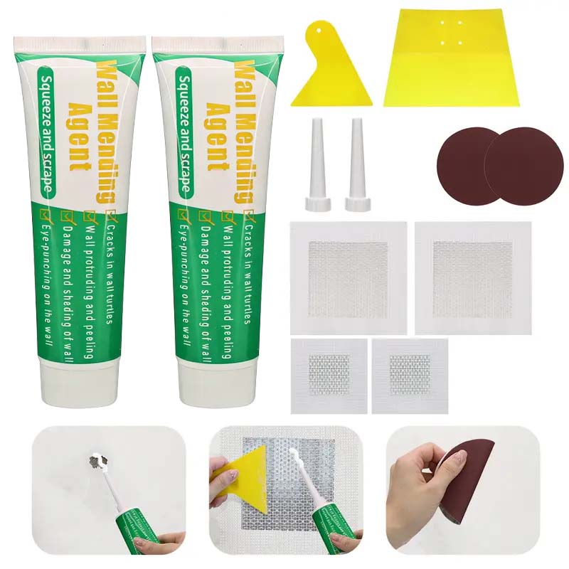 🔥Hot Sale 🧱Drywall Repair Kit  – Wall Patch Spackle Set with Scraper & Sandpaper | Quick DIY Wall Hole & Crack Fixing Tool Kit