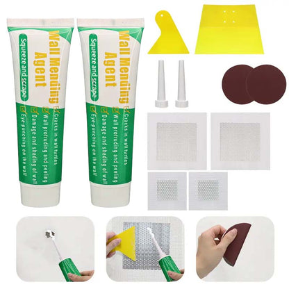 🔥Hot Sale 🧱Drywall Repair Kit  – Wall Patch Spackle Set with Scraper & Sandpaper | Quick DIY Wall Hole & Crack Fixing Tool Kit