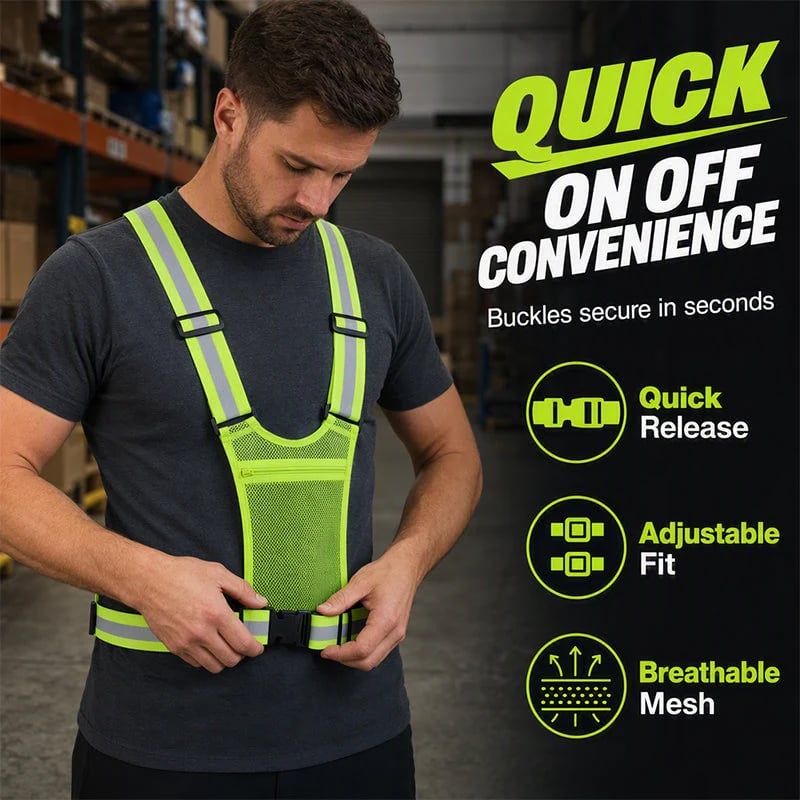 💥Buy 1 get 1 free 🔥High Visibility Reflective Vest Adjustable Safety Running Gear with Pocket