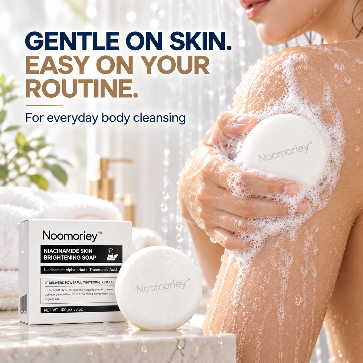 Niacinamide Brightening Soap Bar – Gentle Body Cleanser for Smooth, Radiant Skin