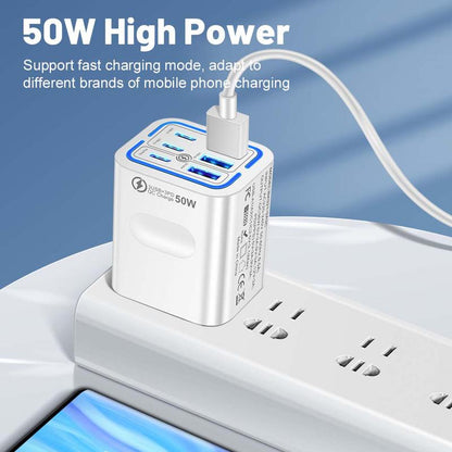 🔥Limited Time 50% Off✨Portable Multi Port Charging Station 50W, 6-Port USB C & USB A