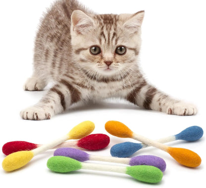 ❤️For happy, healthy, and active indoor cats🐱6 Pcs Swabs Large Size Cat Toys with Catnip