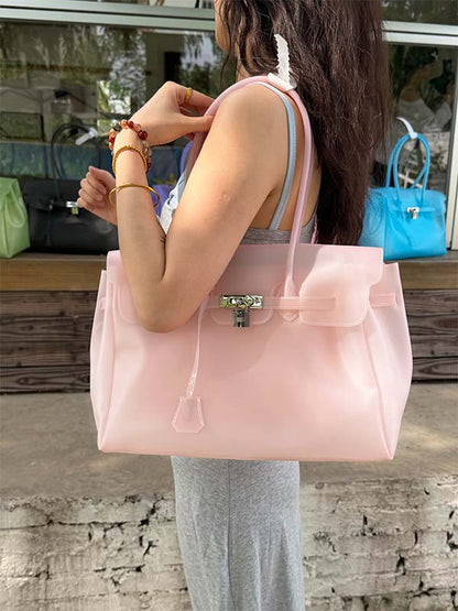 👜Women Transparent Jelly Shoulder Bag, Lightweight Clear Crossbody Tote for Beach, Travel & Daily Summer Use 🏖️