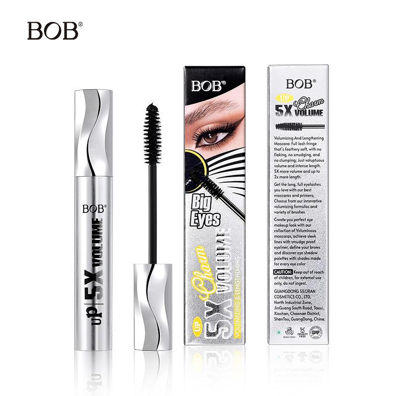 BOB Silver Tubing Mascara - Waterproof, Sweat-Proof, Non-Smudging Makeup Mascara for Dense Curls, Slender Lengthening Lashes, Voluminous European-American Styled Eyelash Base, Lengthening Mascara,summervibes