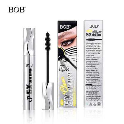 BOB Silver Tubing Mascara - Waterproof, Sweat-Proof, Non-Smudging Makeup Mascara for Dense Curls, Slender Lengthening Lashes, Voluminous European-American Styled Eyelash Base, Lengthening Mascara,summervibes