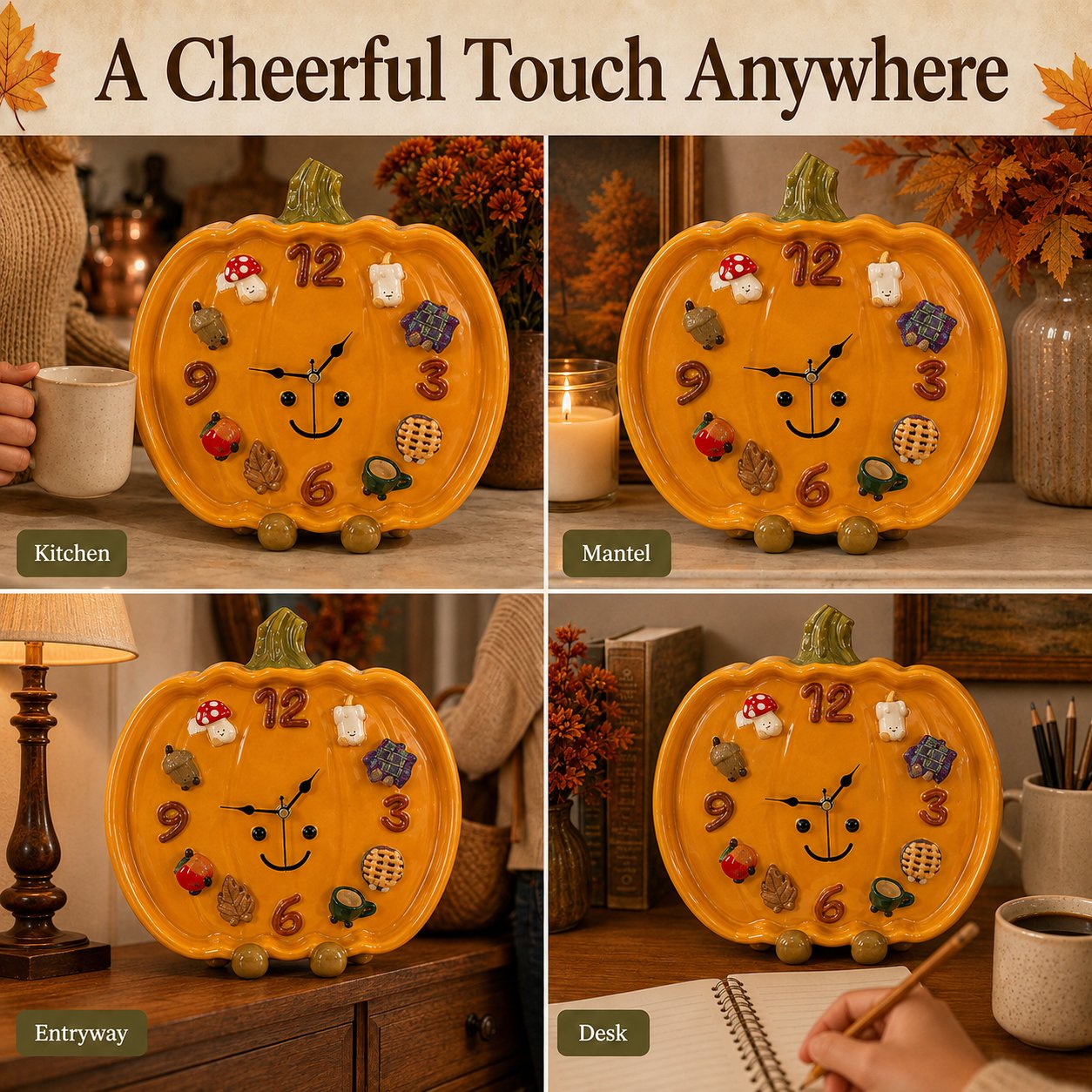 💥 LAST DAY 49% OFF 🎃 Interchangeable Magnetic Charm Pumpkin Clock