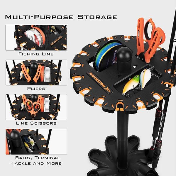 🔥 Fishing Rod Rack With Rotating Base