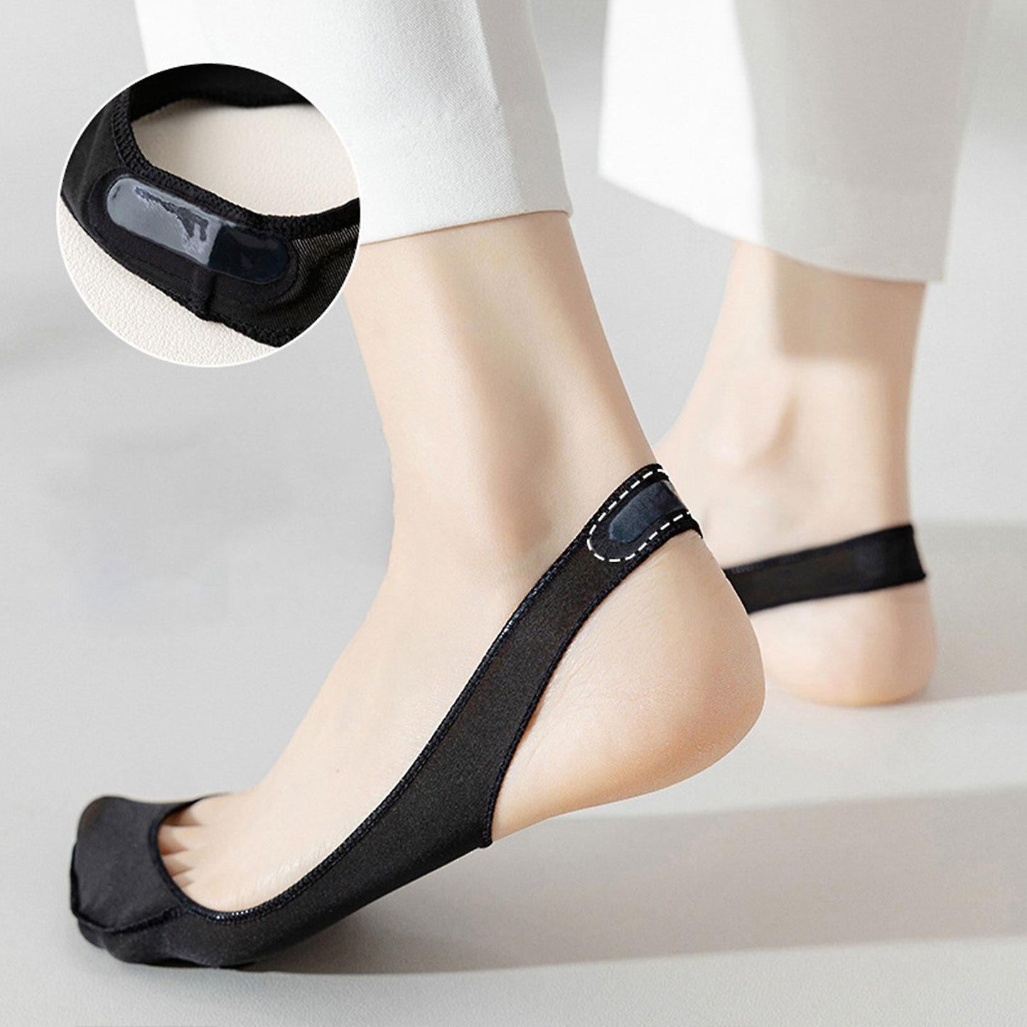 👠4 pairs👠Silicone anti-slip invisible socks
