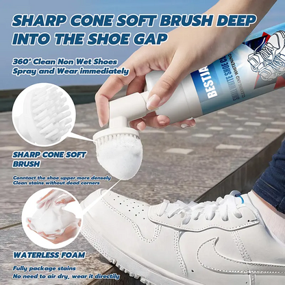 🛡️Last Day 55% OFF🛡️ Shoe Cleaner Kits (9.17 oz), Water-Free Foam Shoe Cleaner with Shoe Brush and Shoe Cloth, Sneaker Care