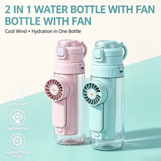 🔥2 in 1 Portable Detachable Fan Water Bottle🥤