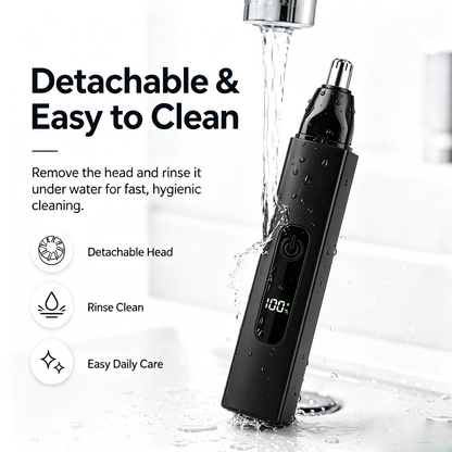 Professional LED Display Nose & Ear Trimmer, Painless Travel Gifts for Men Women
