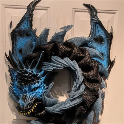 🐉 Gothic Dragon Wreath Front Door Decor