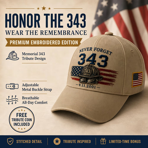 🧢Never Forget 343 Memorial Cap 🎁 Buy the Cap Get the Matching Tribute Coin FREE