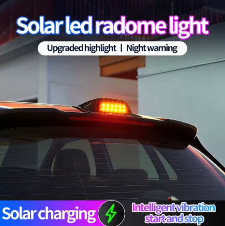Car roof lidar decorative cover with solar light