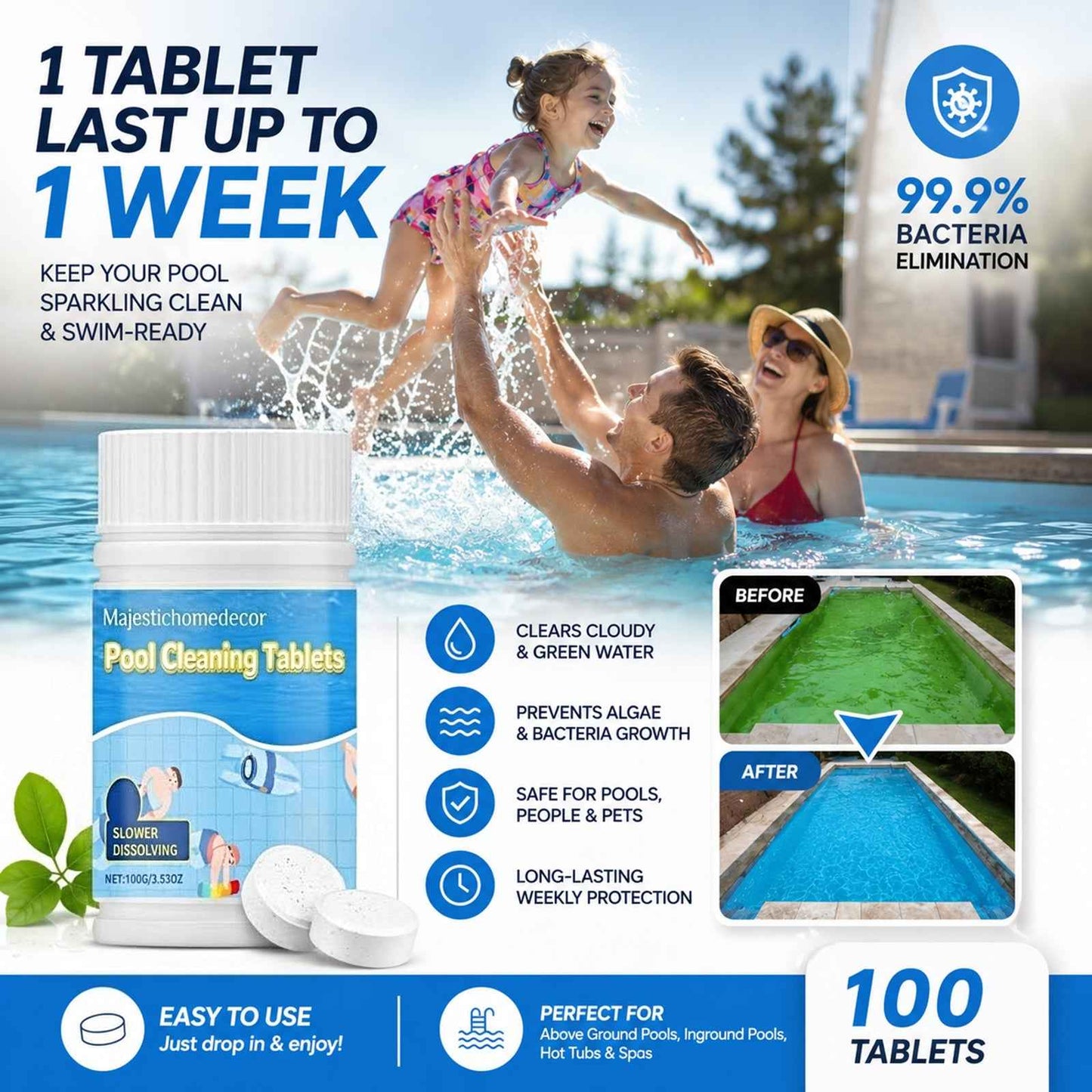 The Next-Gen Pool Purifier is here ✨ Stronger Algae Control, Gentle & Safe for Kids! 👨‍👩‍👧‍👦