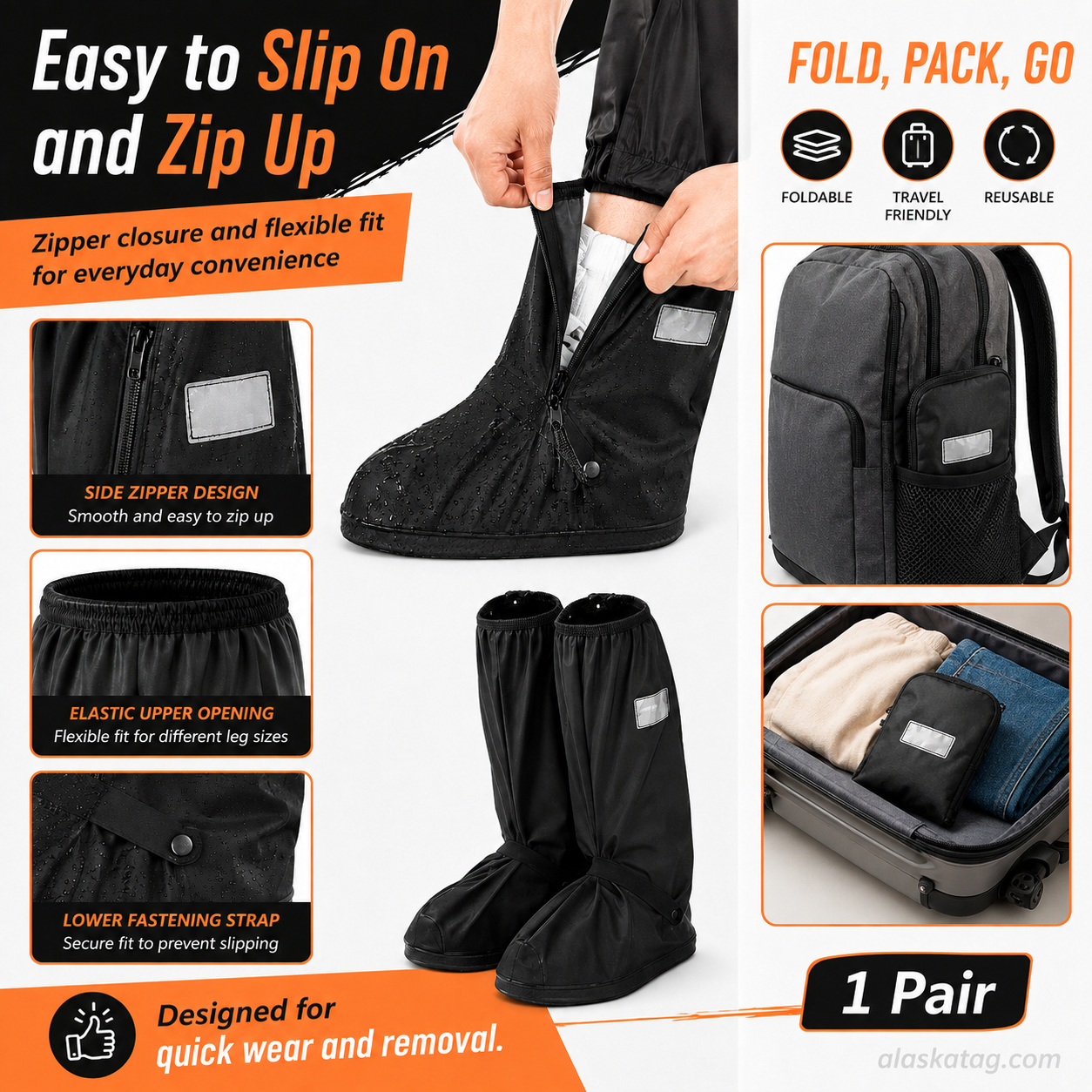 🌧️ Reusable Waterproof Boot Covers for Rain, Mud & Snow🔥