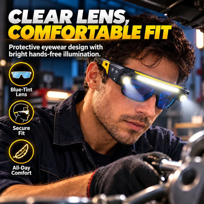 💡 3-in-1 LED Light-Up Safety Glasses | Hands-Free Work Light