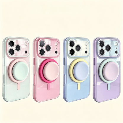 Magnetic Gradient Phone Case with Liquid Stand for iPhone