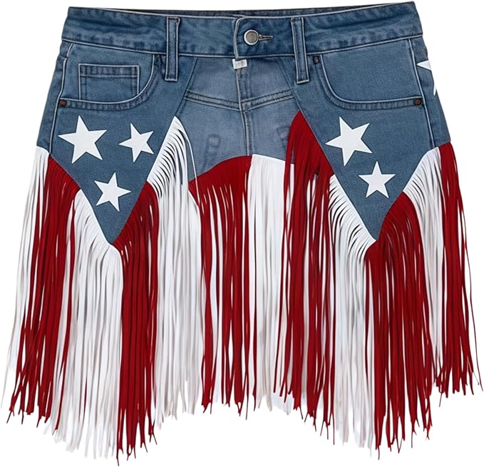 USA 250th Anniversary Denim Fringe Belt — Limited Edition Patriotic Statement Piece