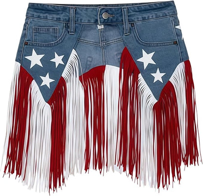 USA 250th Anniversary Denim Fringe Belt — Limited Edition Patriotic Statement Piece