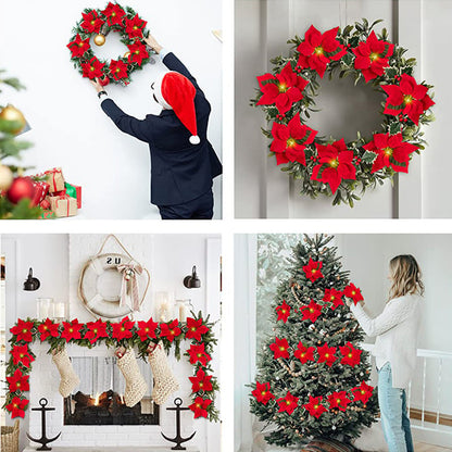 🎄✨ Christmas Poinsettia LED Garland String Lights