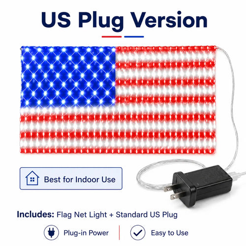Solar American Flag Lights Outdoor American Flag Net Lights 6.5ft x 3.28ft Super Bright,Memorial Day Decorations of The United States for Independence/National/Memorial Day,July 4th Waterproof solar lights outdoor