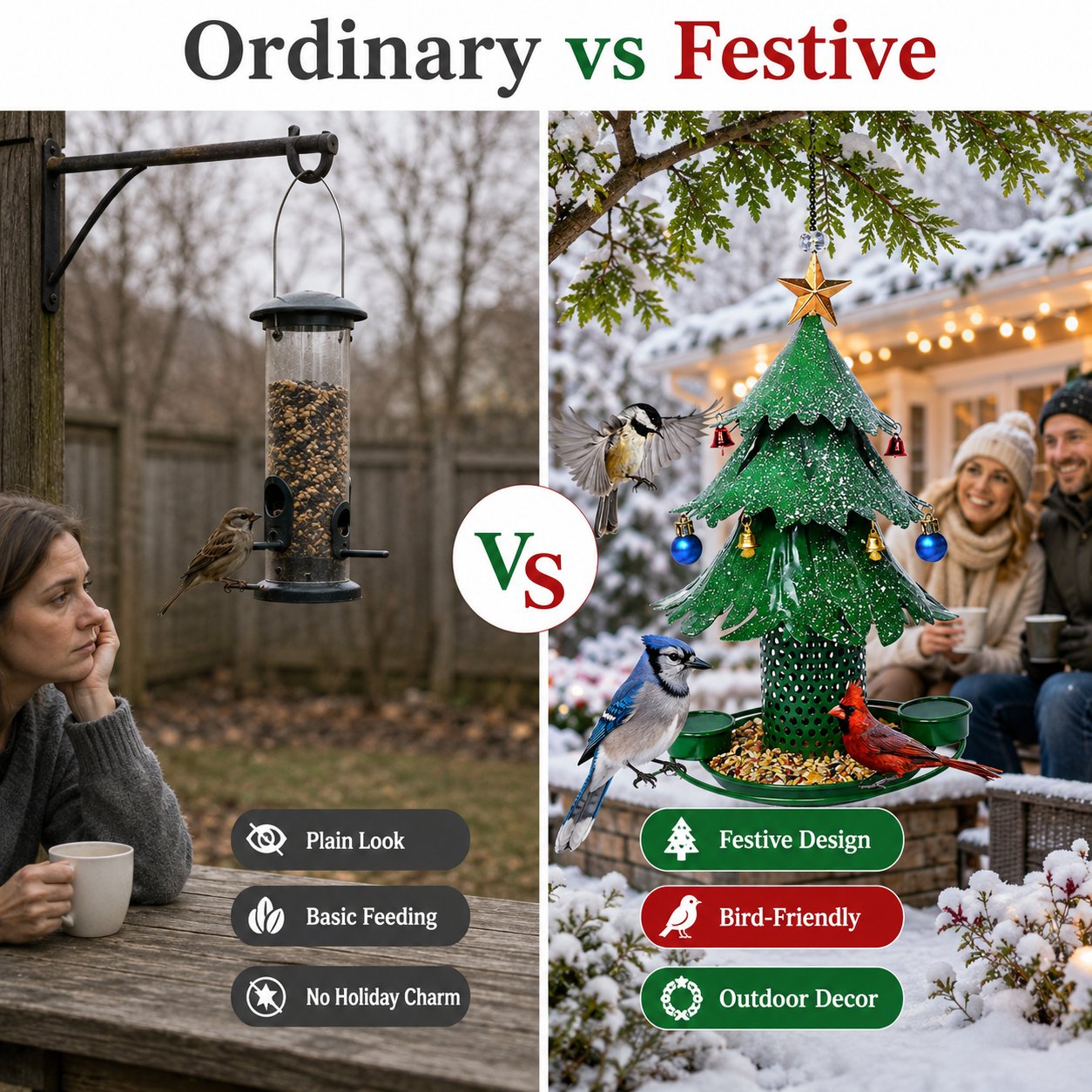 🎁Christmas Tree Bird Feeder 🎄 Festive Backyard Holiday Decor