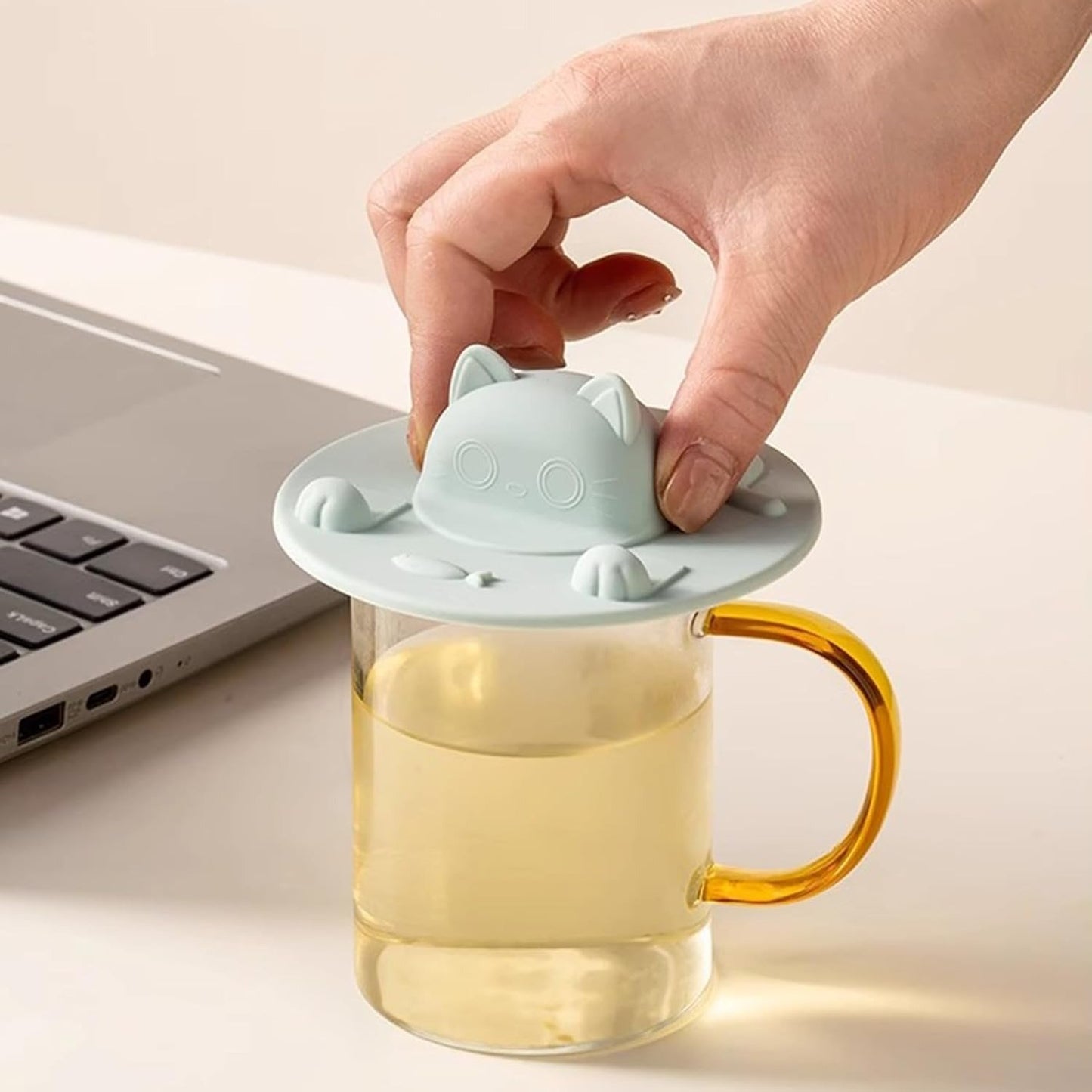 🎉🍵Universal Food-Grade Silicone Mug Lid (Cat Design)🐱