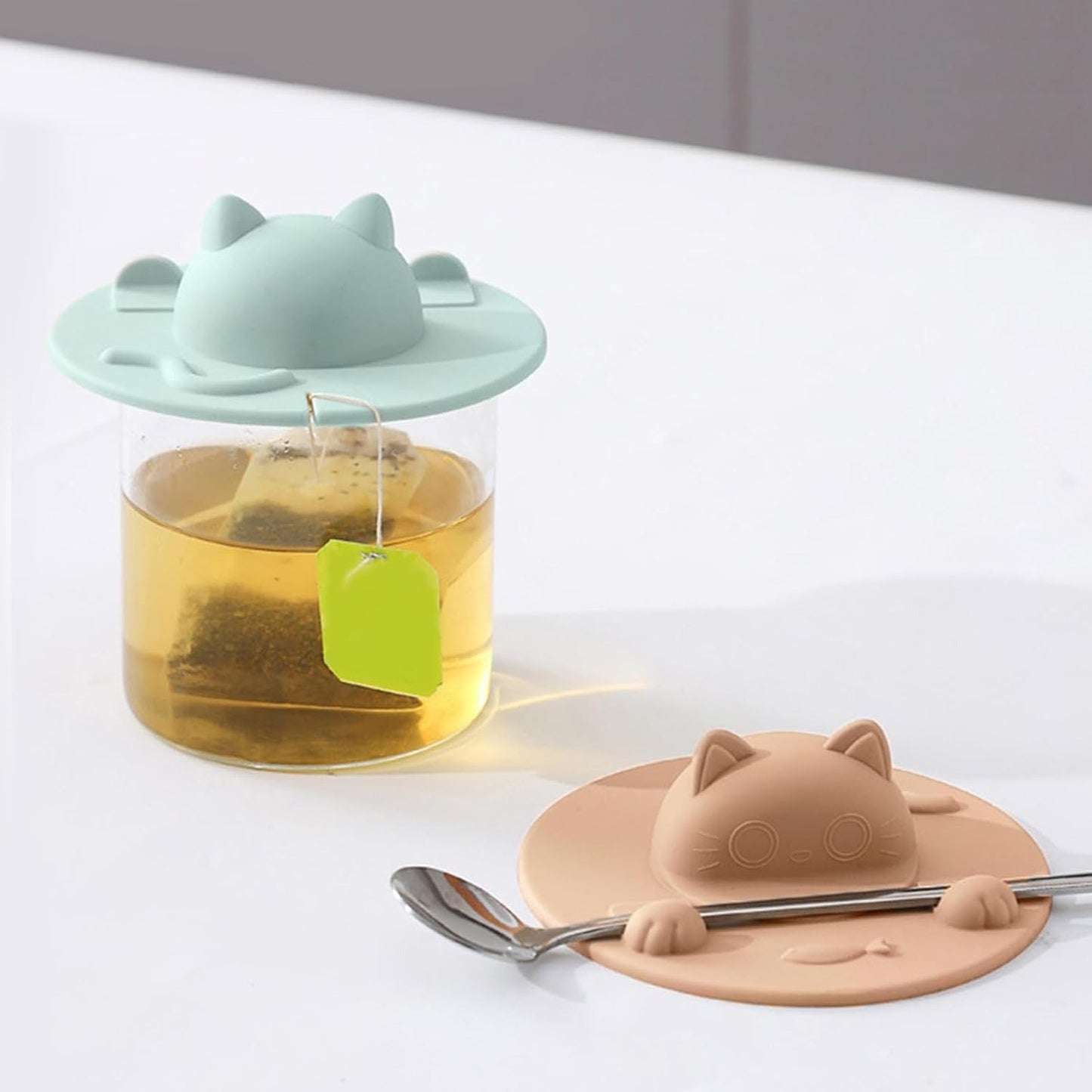 🎉🍵Universal Food-Grade Silicone Mug Lid (Cat Design)🐱