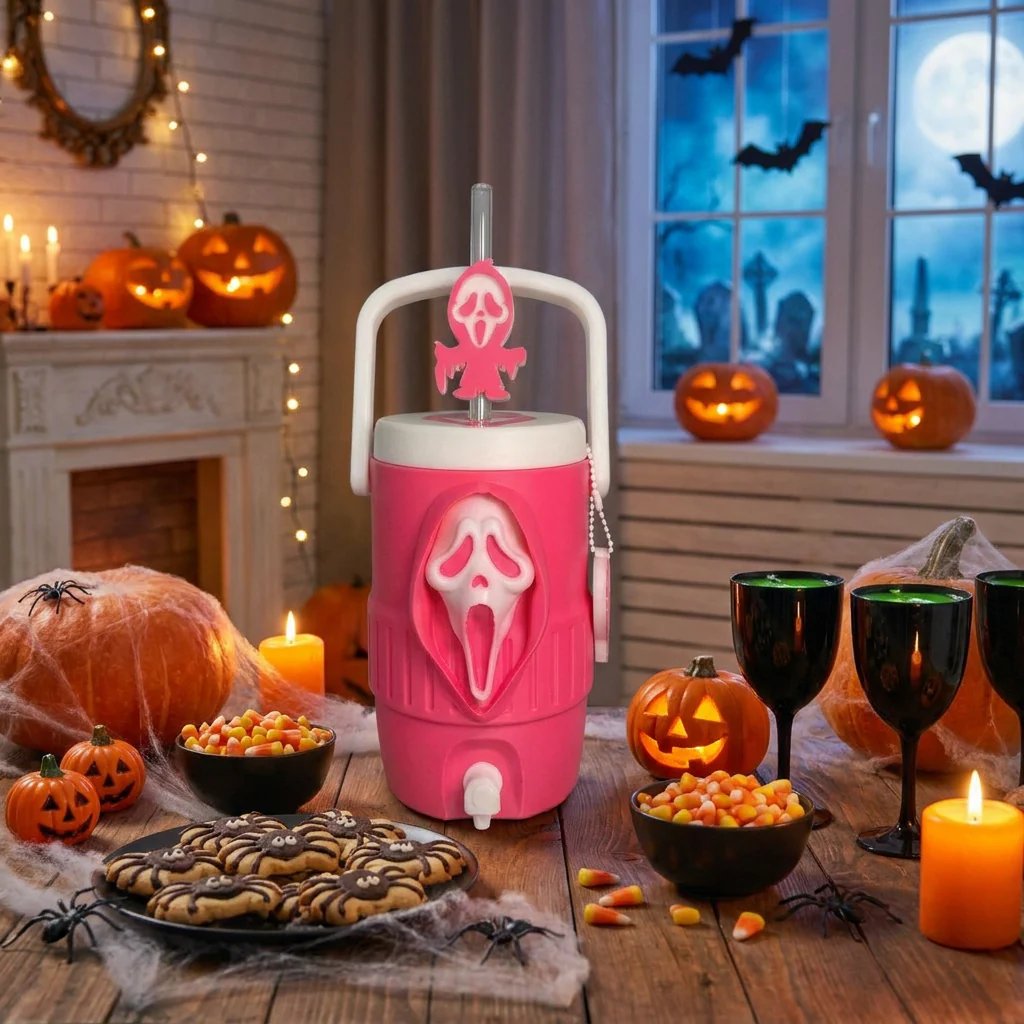 🎃3D Scream Ghost Face Portable Handle Tumbler – Gothic Horror Aesthetic Cup Full Listing