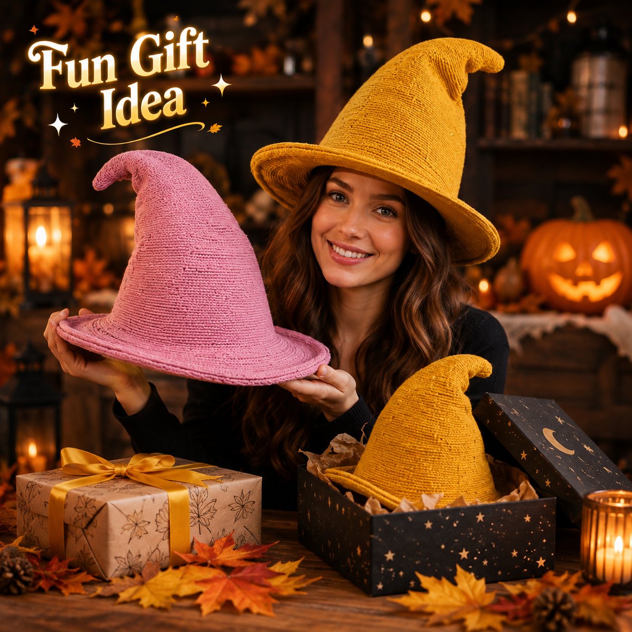 🧙 Knitted Wizard Hat  - ✨ Cozy Halloween Fantasy Costume Accessory