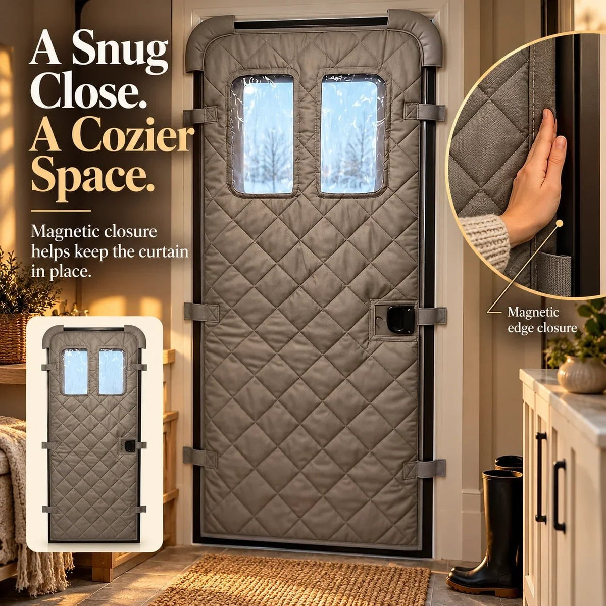 🏠❄️ CozySeal™ – Magnetic Thermal Door Curtain | Keep the Cold Out & Warmth In! 🧲🔥