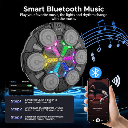 Smart Music Boxing Training Machine with Boxing Gloves, Interactive Boxing Trainer, Universal for Adults & Kids