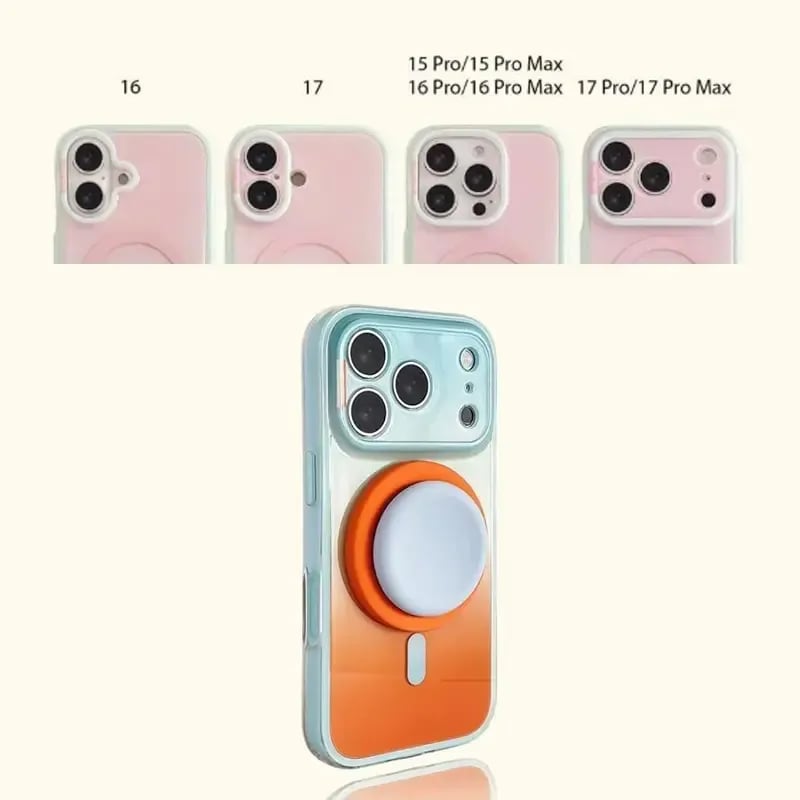 Magnetic Gradient Phone Case with Liquid Stand for iPhone