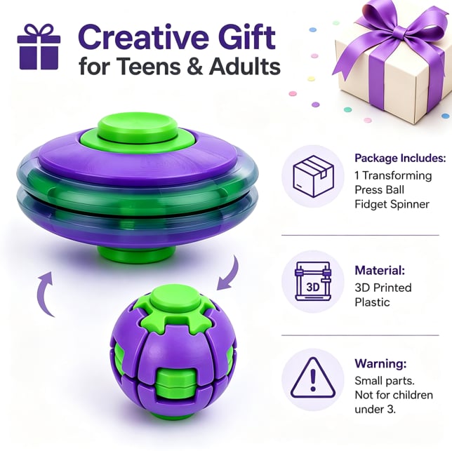 3D Printed Press Balls, Creative Splicing Balls, Desktop Decoration Ornaments, Ideas,Fidgets Spinners for Adults Anxiety Relaxing