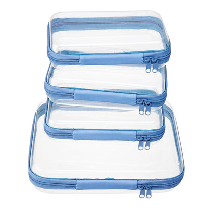🌟Clear Organizer Storage Box 🌟4PCS Clear Hard Zipper Case PVC Plastic Clear Storage Containers