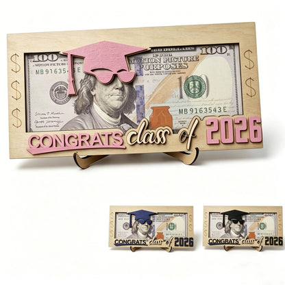 Graduation 2026 Money Holder-Unique Wooden Cash Gift Box for Class of 2026, Creative Graduation Gift for Seniors
