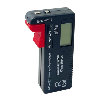 Digital Battery Checker – Large LCD display shows exact remaining power. Compact & portable – test before you toss! 🧪💪