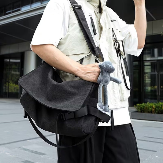 🔥 Last Day Limited Time Promotion🔥Men's Plain Canvas Crossbody Bag with Frog