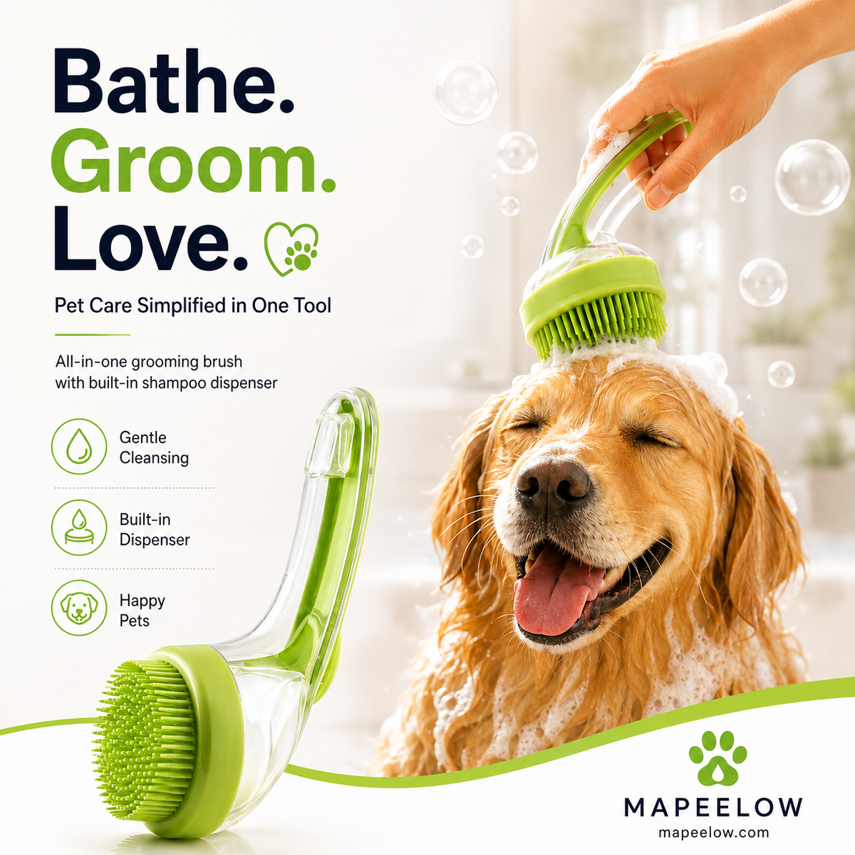 PawSpa Bath & Grooming Brush – Clean, Massage & Groom Your Furry Friend with Ease