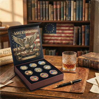 🎁🎉Only $27.5 This Week🌟🎉9-Coin 250th Anniversary Commemorative Coin Set