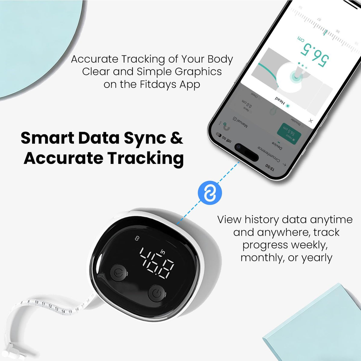 Smart Bluetooth-Enabled Digital Measuring Tape for Body Measurements (Waist, Chest, Thighs, etc.) – Rechargeable, with One-Touch Retraction