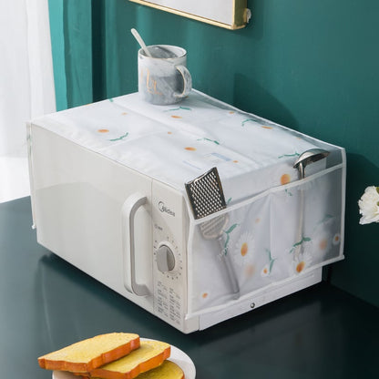 🌸 Waterproof Print Fridge Dust Cover with Storage Pockets, 3 Sizes for Fridge & Microwave