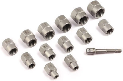 🛠️14-Piece Impact Bolt & Nut Remover Set, 3/8"Bolt Lug Nut Extractor Socket Tool Set