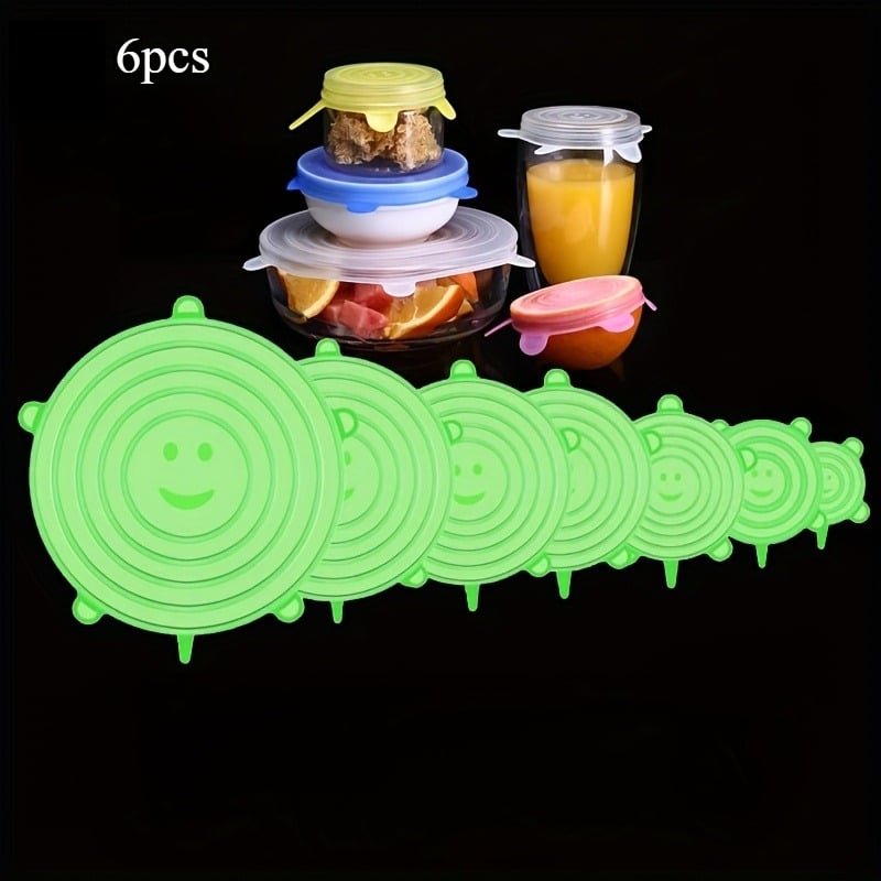 6/12pcs set Silicone Cover Stretch Lids Reusable Airtight Food Wrap Covers