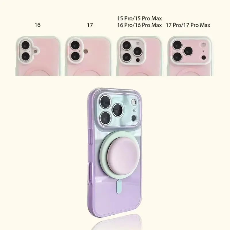 Magnetic Gradient Phone Case with Liquid Stand for iPhone