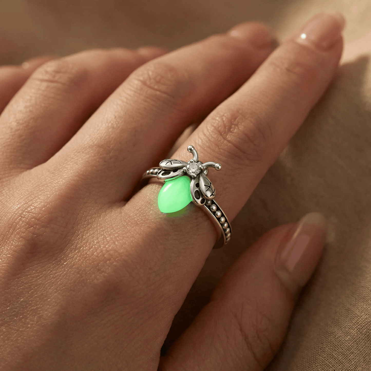 💍Firefly Glow Ring S925 Silver ✨ – Luminous Nature-Inspired Zircon Ring for Women | Cute Night Glow Jewelry Gift for Her